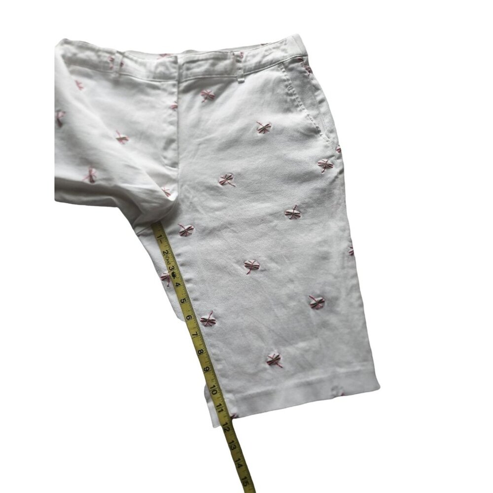 BRIGGS New York Women's Petite Embroidered Dragonfly Bermuda Shorts White 10P‎ - Picture 11 of 12